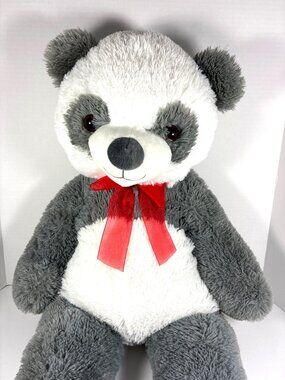 2021 Walmart Large Promo Panda Valentine Plush Red Bow Heart Feet 35 Inch